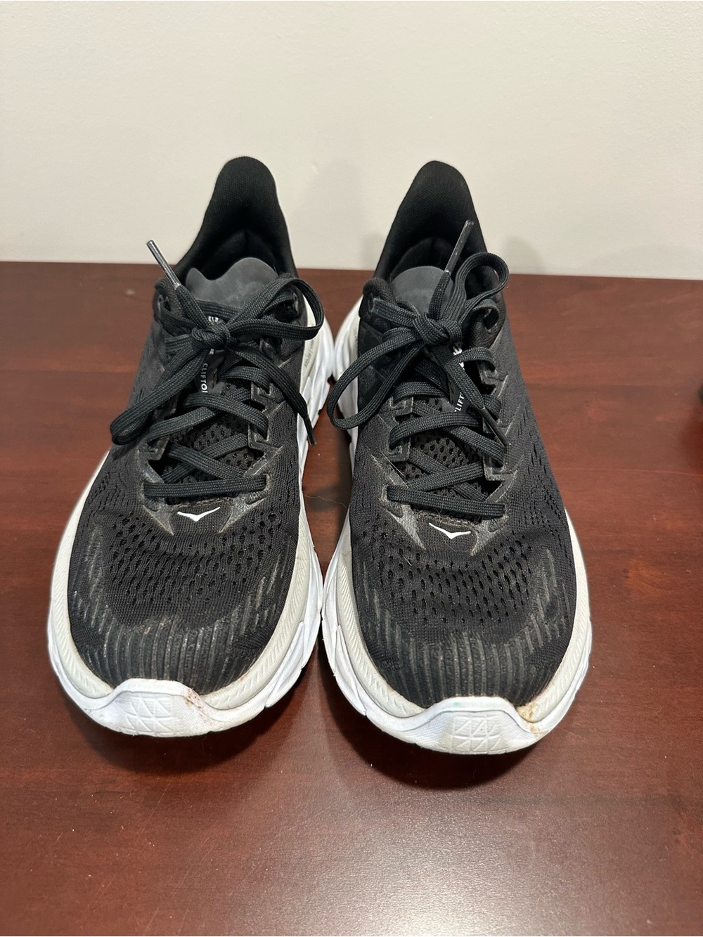 Hoka One One Clifton Edge Women's Black and White Running Shoes